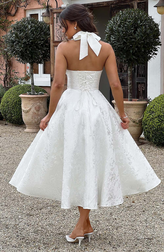 Romantik Fiyonk Detaylı Kabarık Mini Elbise