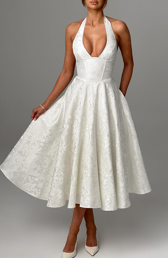 Romantik Fiyonk Detaylı Kabarık Mini Elbise