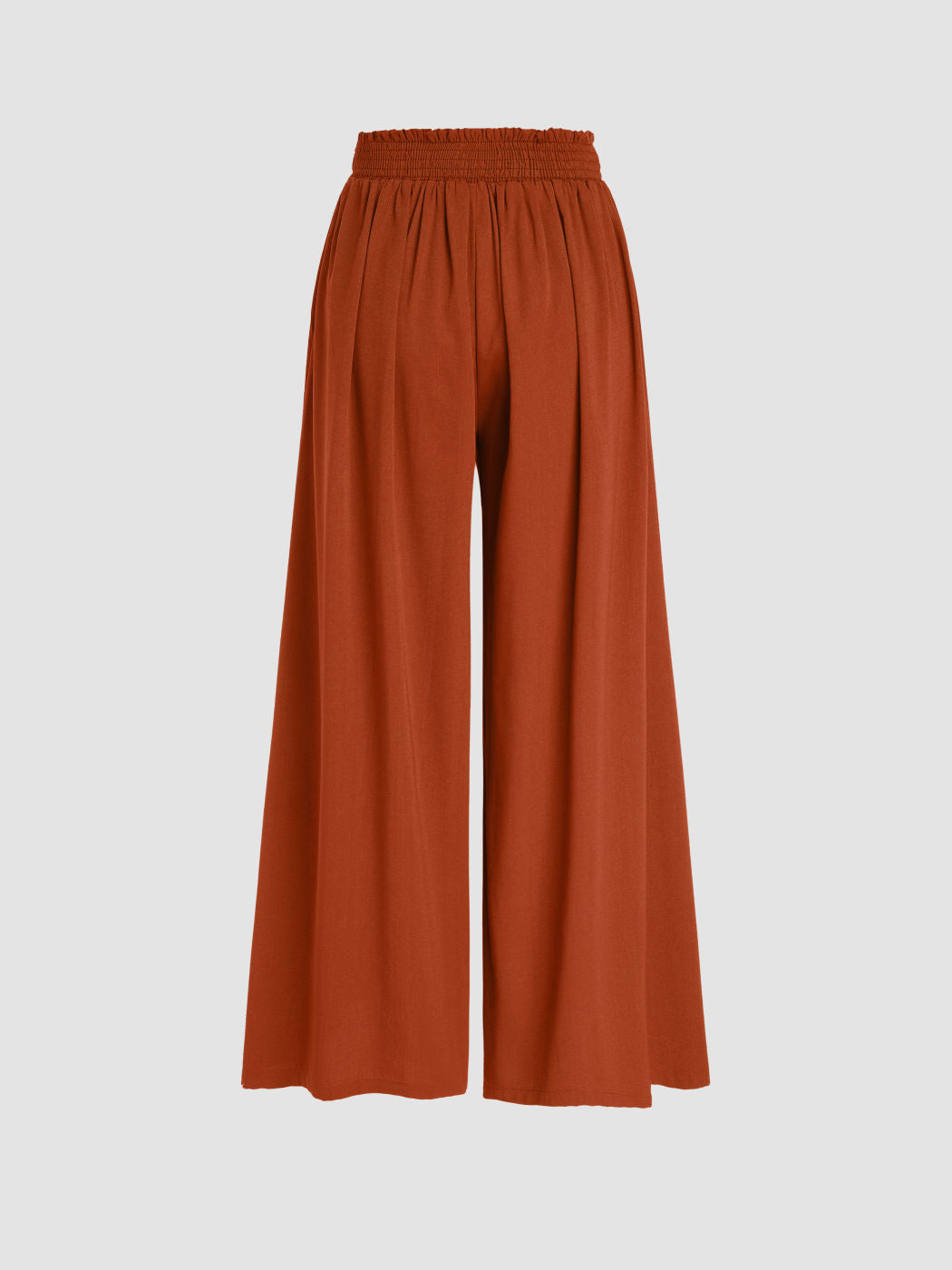 Yüksek Bel Fiyonklu Büzgülü Geniş Paça Pantolon