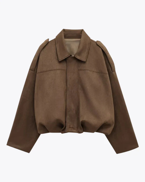 Süet Dokulu Bomber Ceket