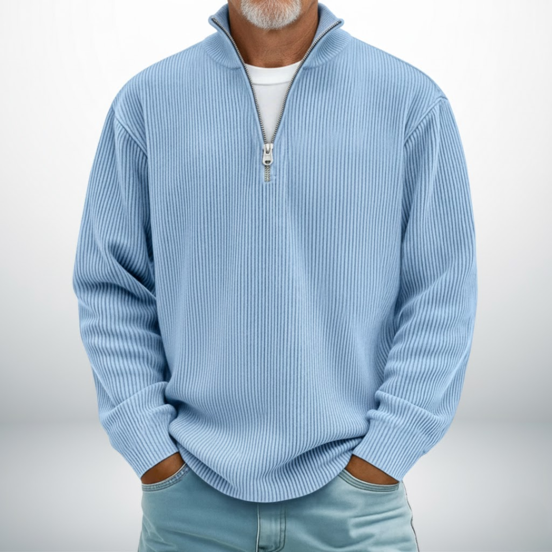 Zarif Kadife Dokulu Fermuarlı Triko