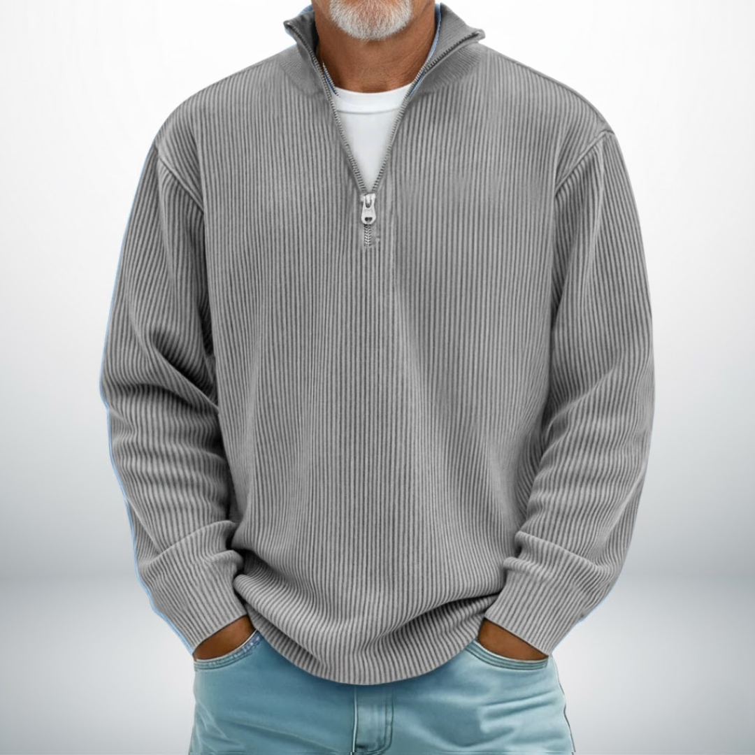 Zarif Kadife Dokulu Fermuarlı Triko