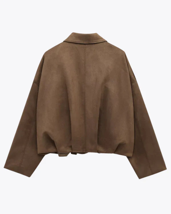 Süet Dokulu Bomber Ceket