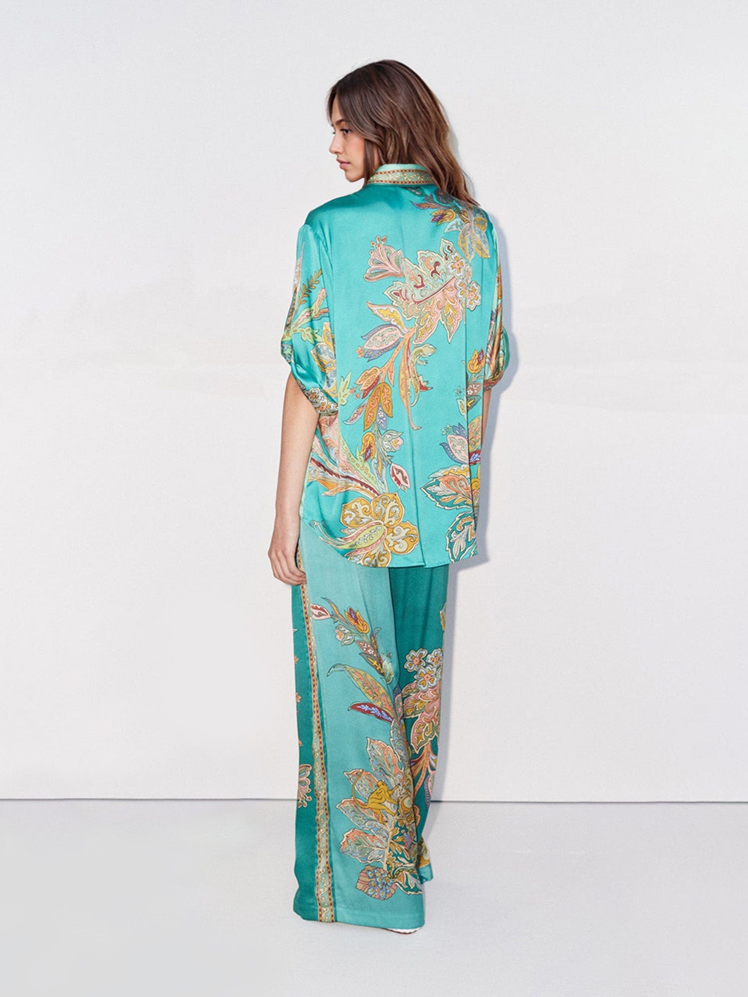 Emerald Luxe Oversized Shirt Takım