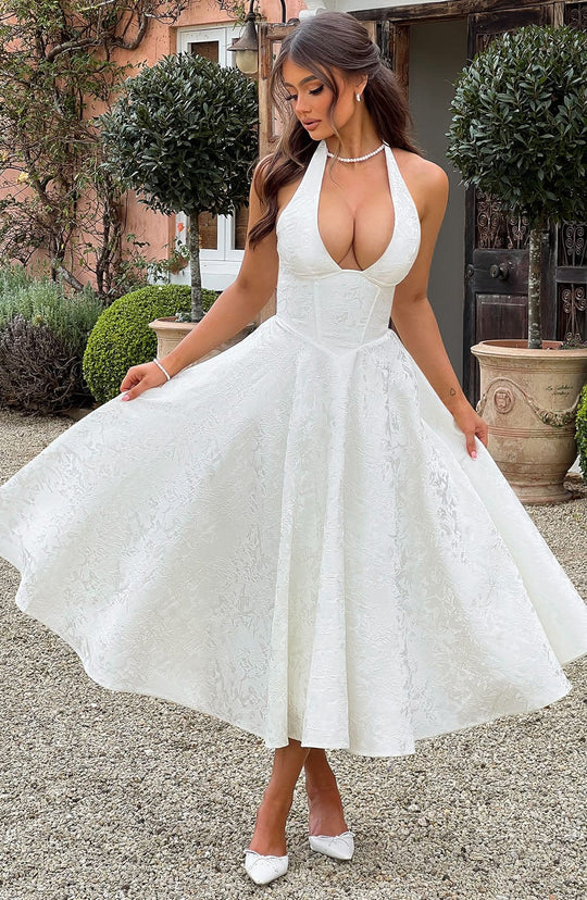 Romantik Fiyonk Detaylı Kabarık Mini Elbise