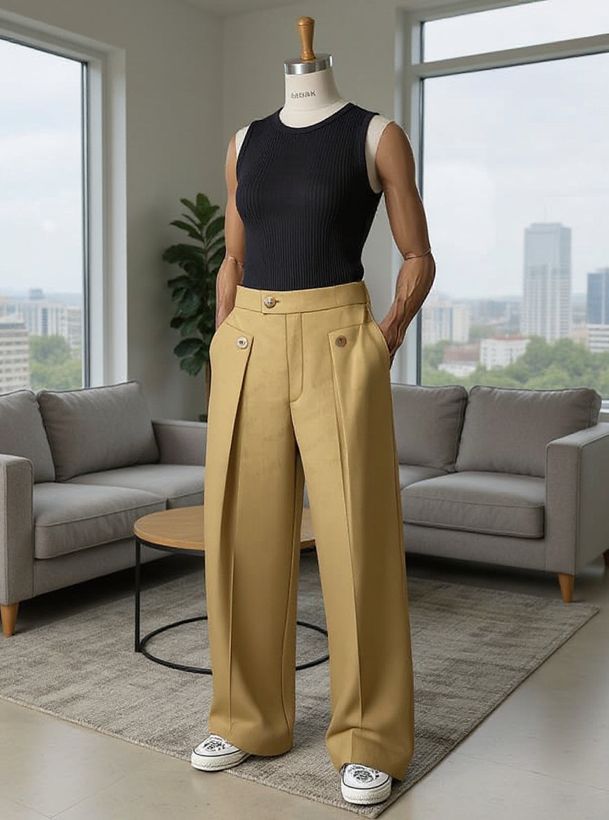 Dikiş Detaylı Şık Kumaş Pantolon