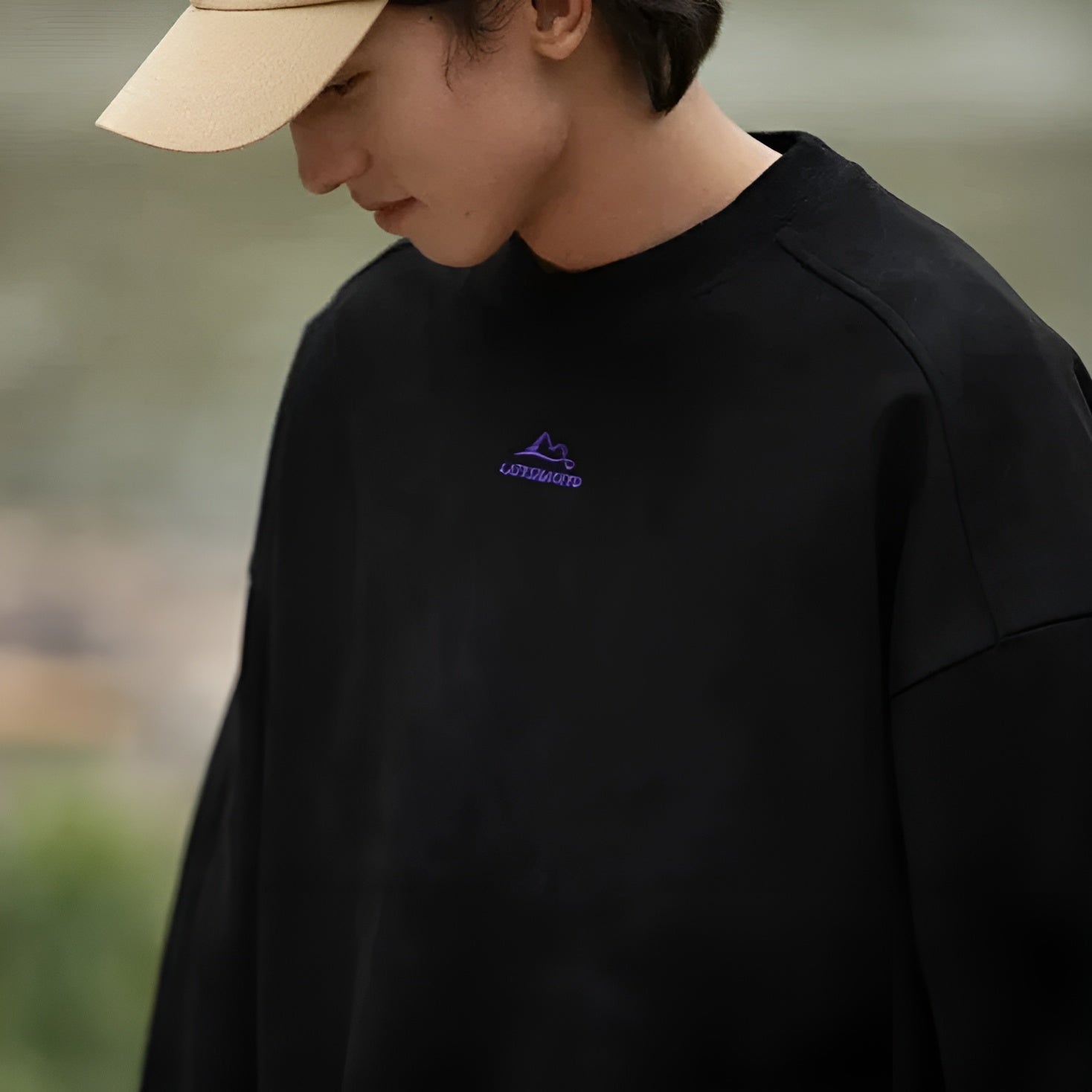 Suede Dokulu Retro Sweatshirt
