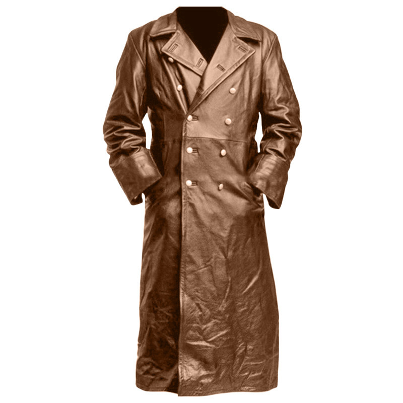 WW2 Vintage Alman Uzun Deri Palto