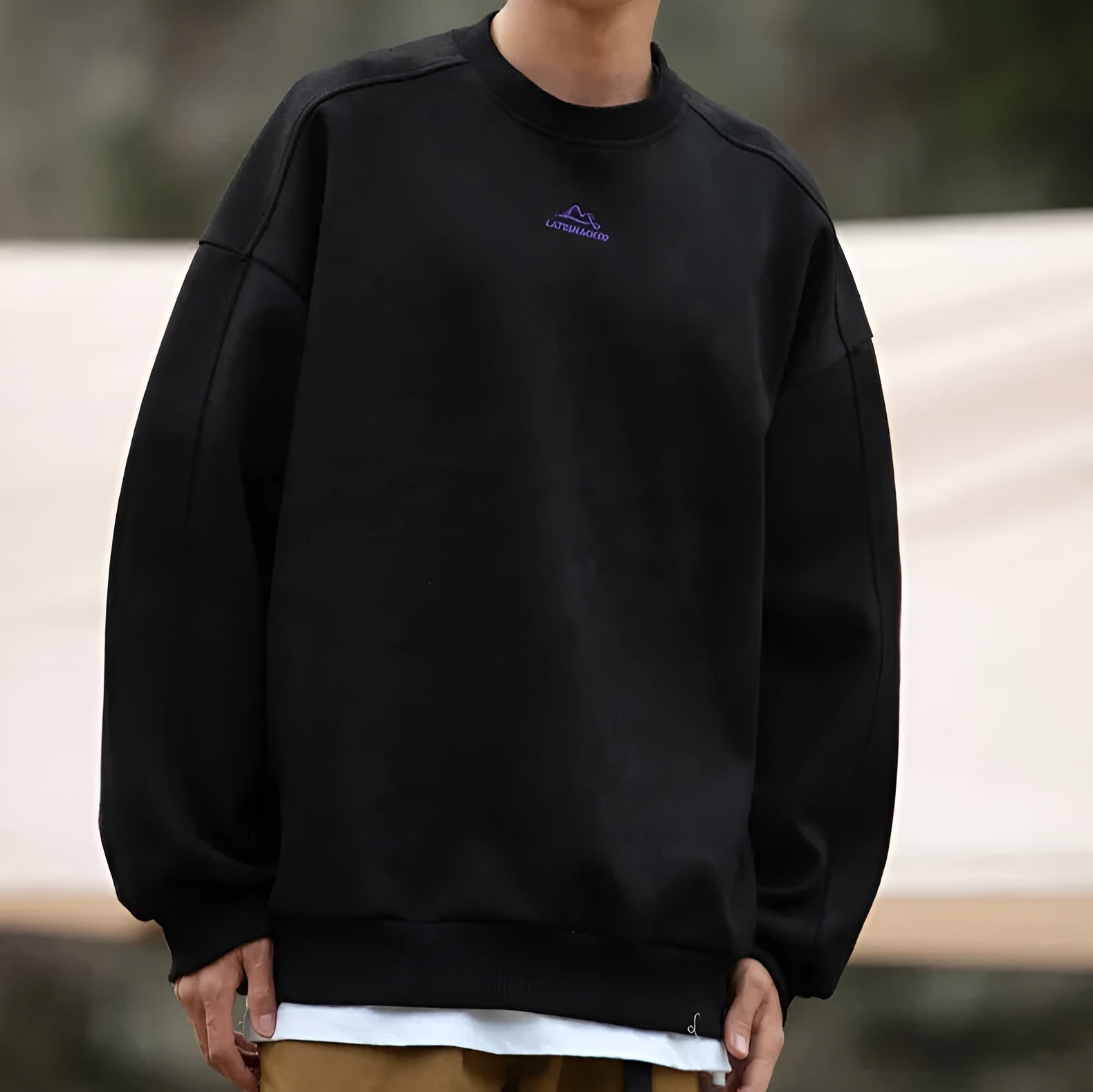 Suede Dokulu Retro Sweatshirt