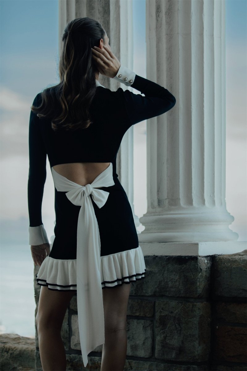 Alexia Volan Detaylı Fiyonklu Mini Elbise
