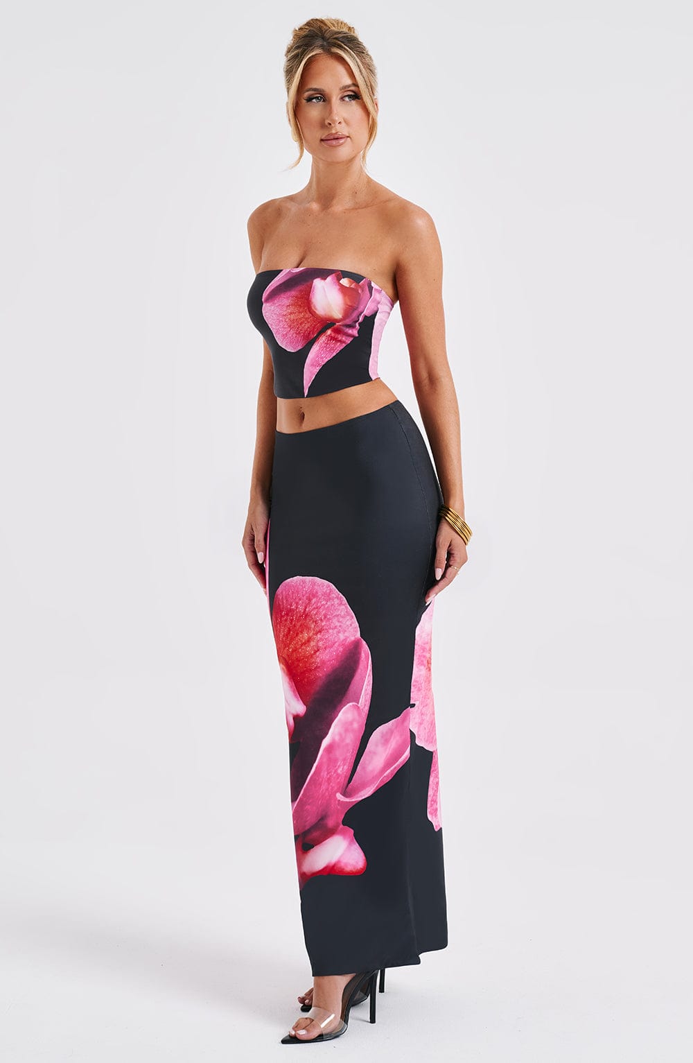 Allegra Straplez Büstiyer – Siyah Floral