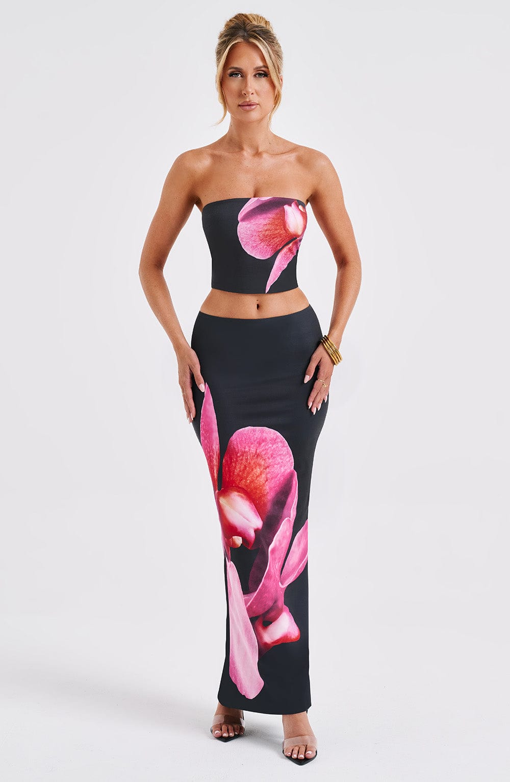 Allegra Straplez Büstiyer – Siyah Floral