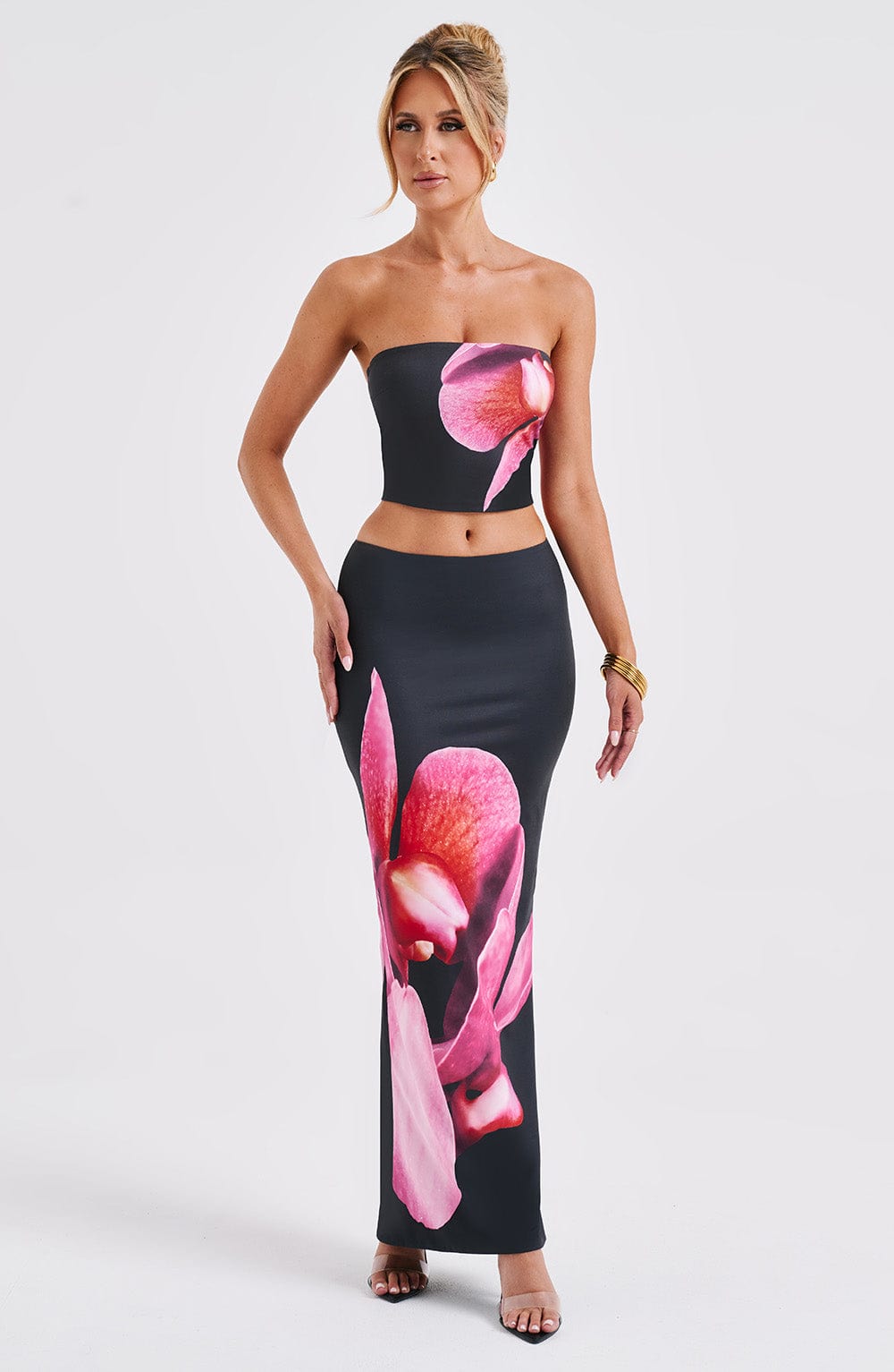 Allegra Straplez Büstiyer – Siyah Floral