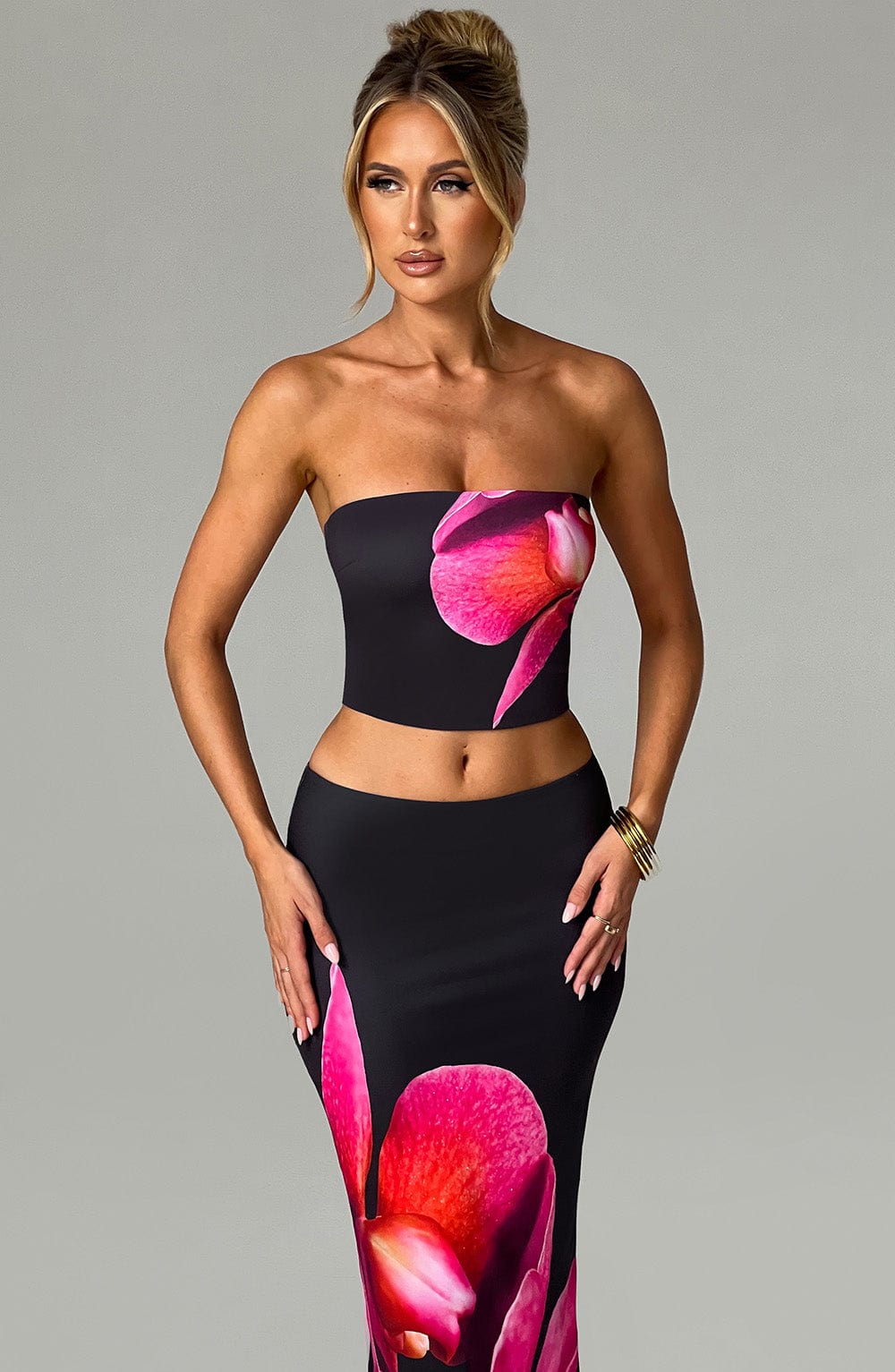 Allegra Straplez Büstiyer – Siyah Floral