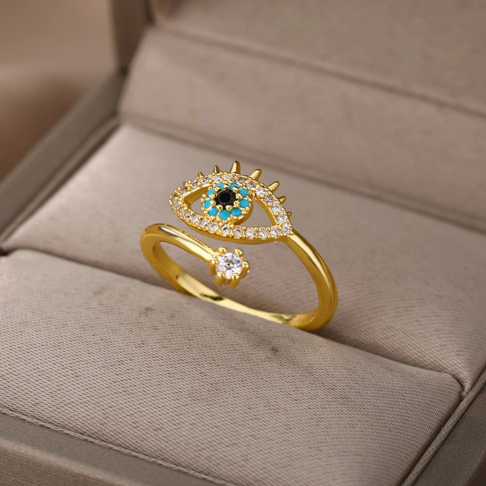 Evil Eye Protection Ring Higherchakra Rings Evil-Eye Protection Ring - Nazar -