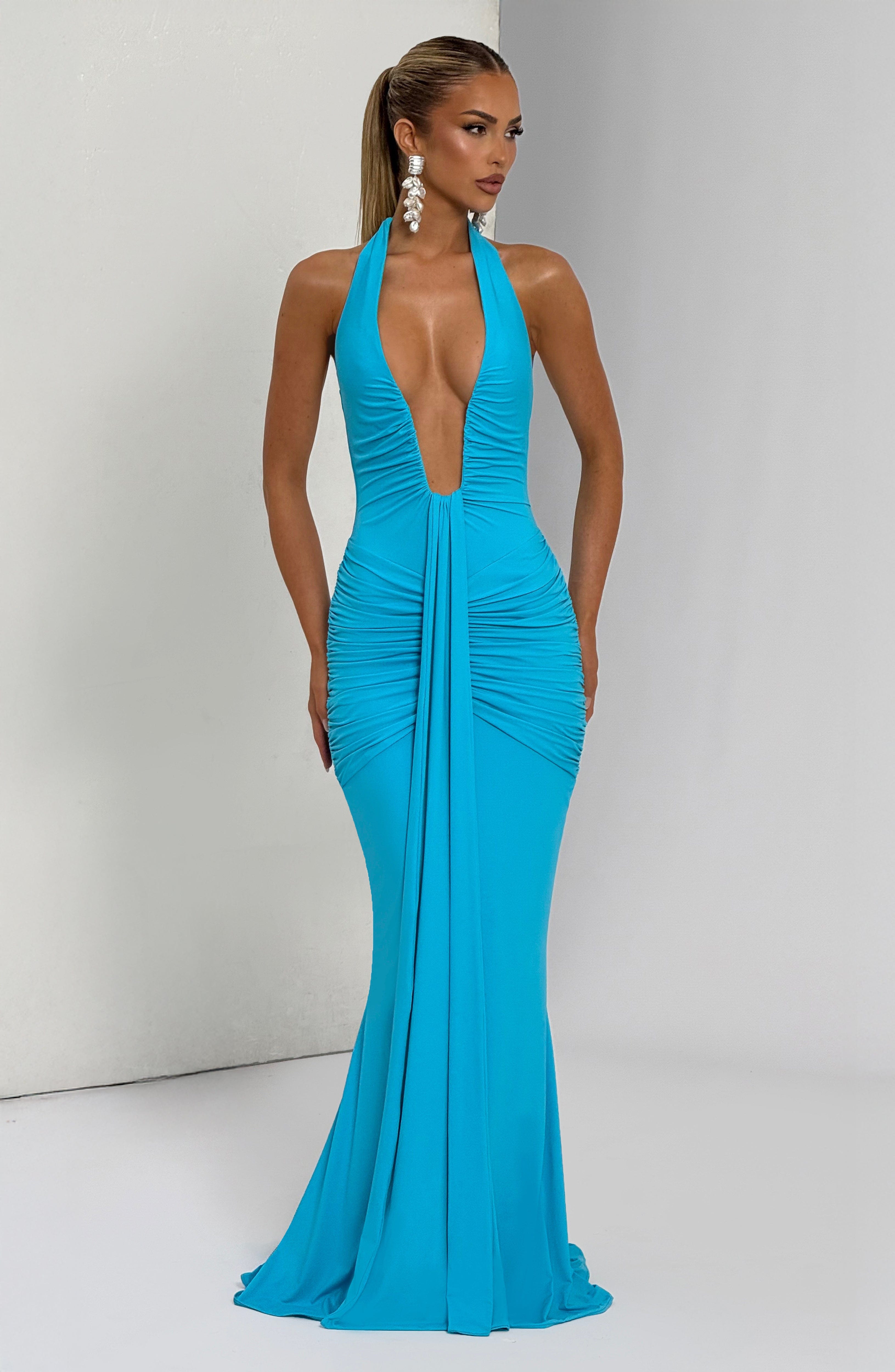 Syren Maxi Mavi Elbise