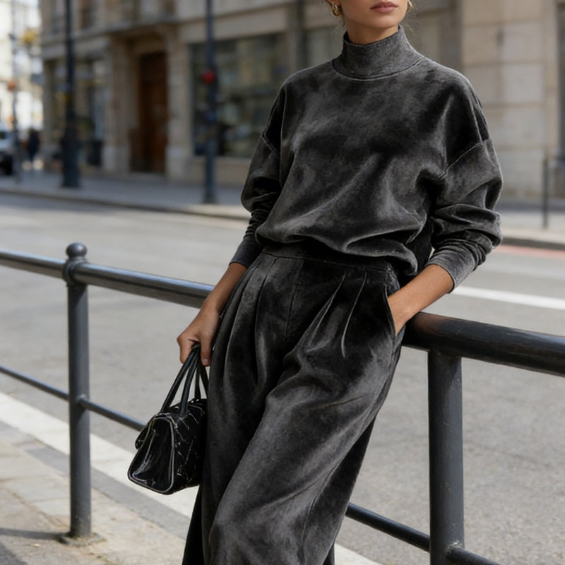 Velours Siluet İkili Takım