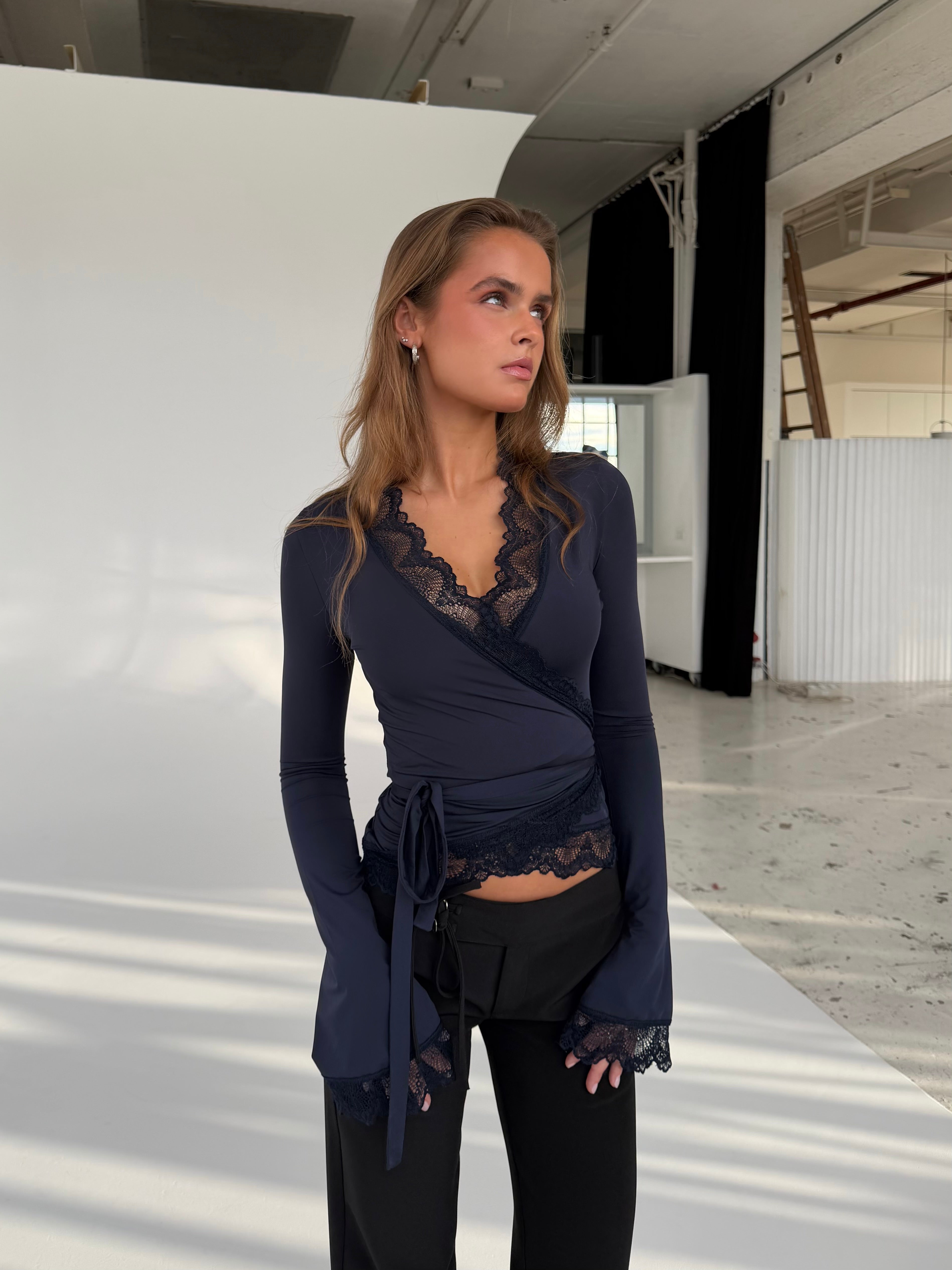 Ballerina Basic Dantelli Üst – Lacivert