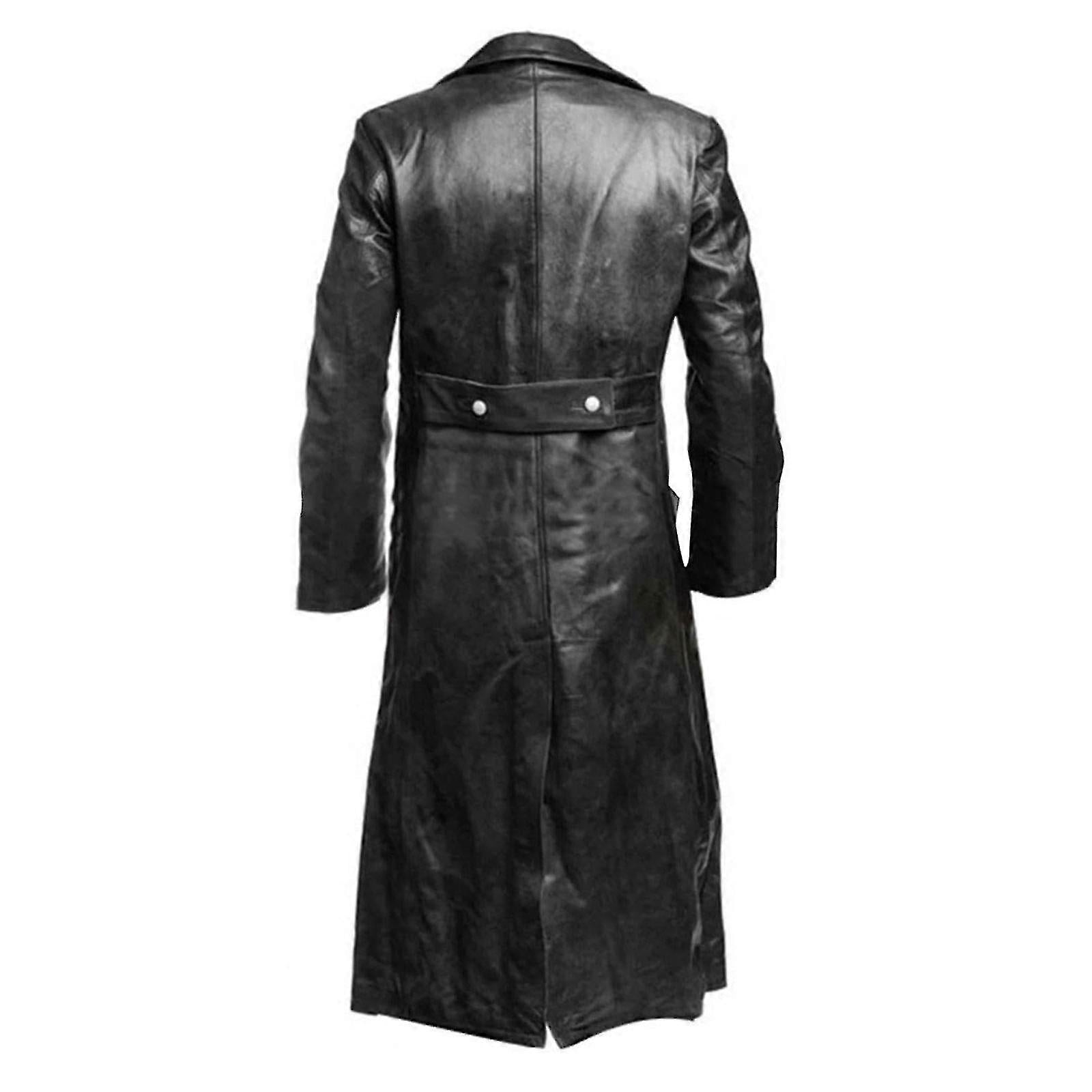 WW2 Vintage Alman Uzun Deri Palto