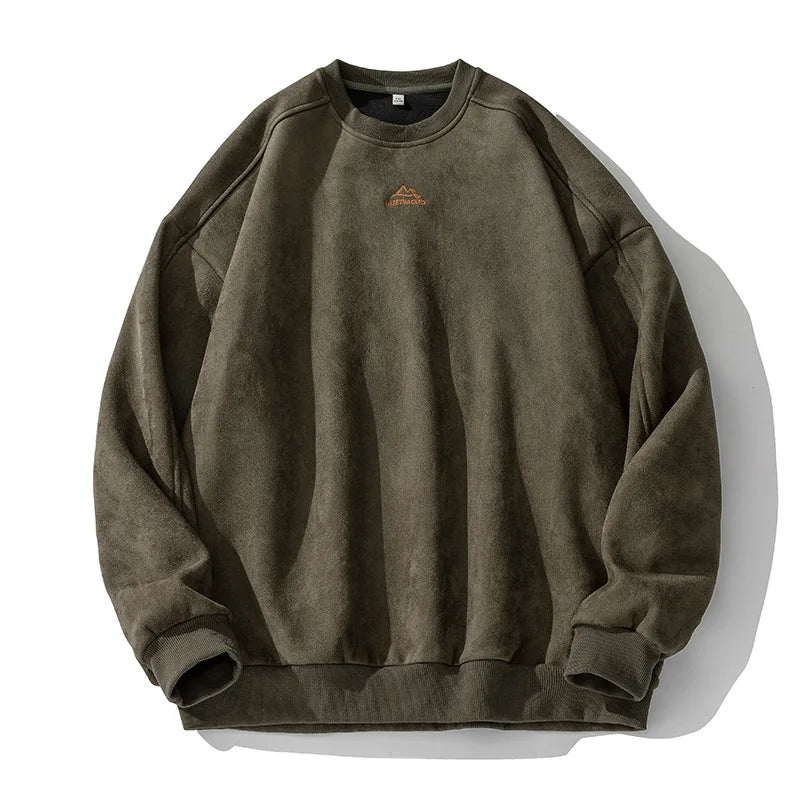Suede Dokulu Retro Sweatshirt