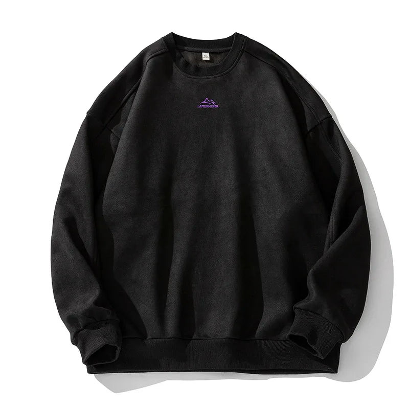 Suede Dokulu Retro Sweatshirt