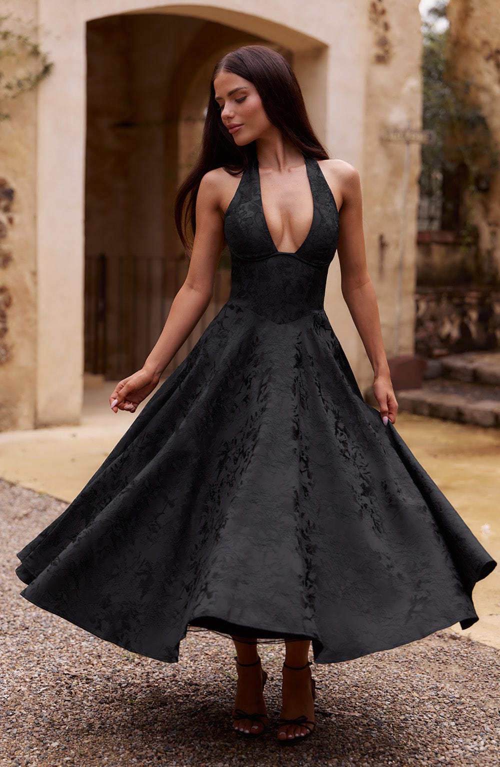 Effie Midi Siyah Elbise