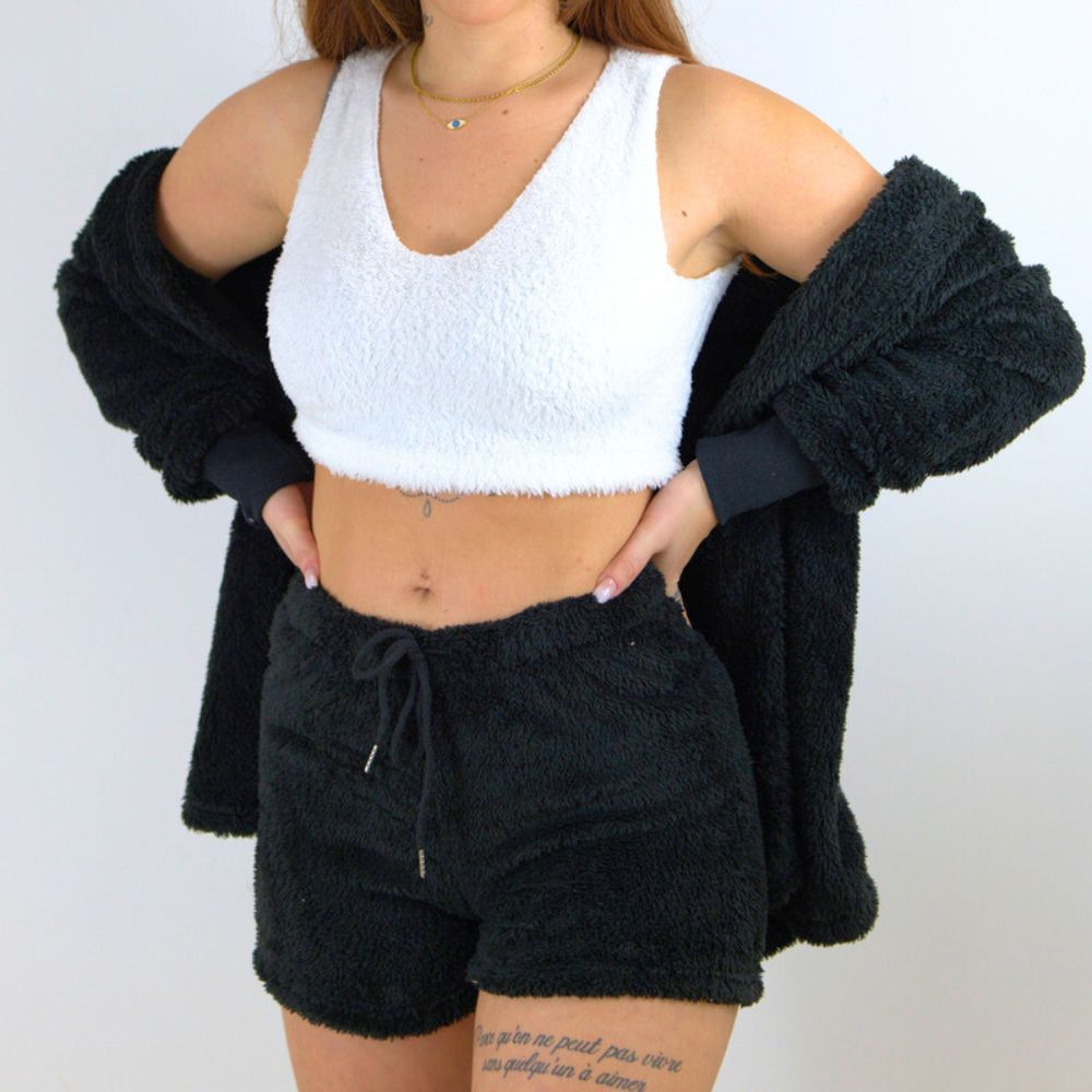 Misscocoon Peluş 3'lü Pijama Takımı