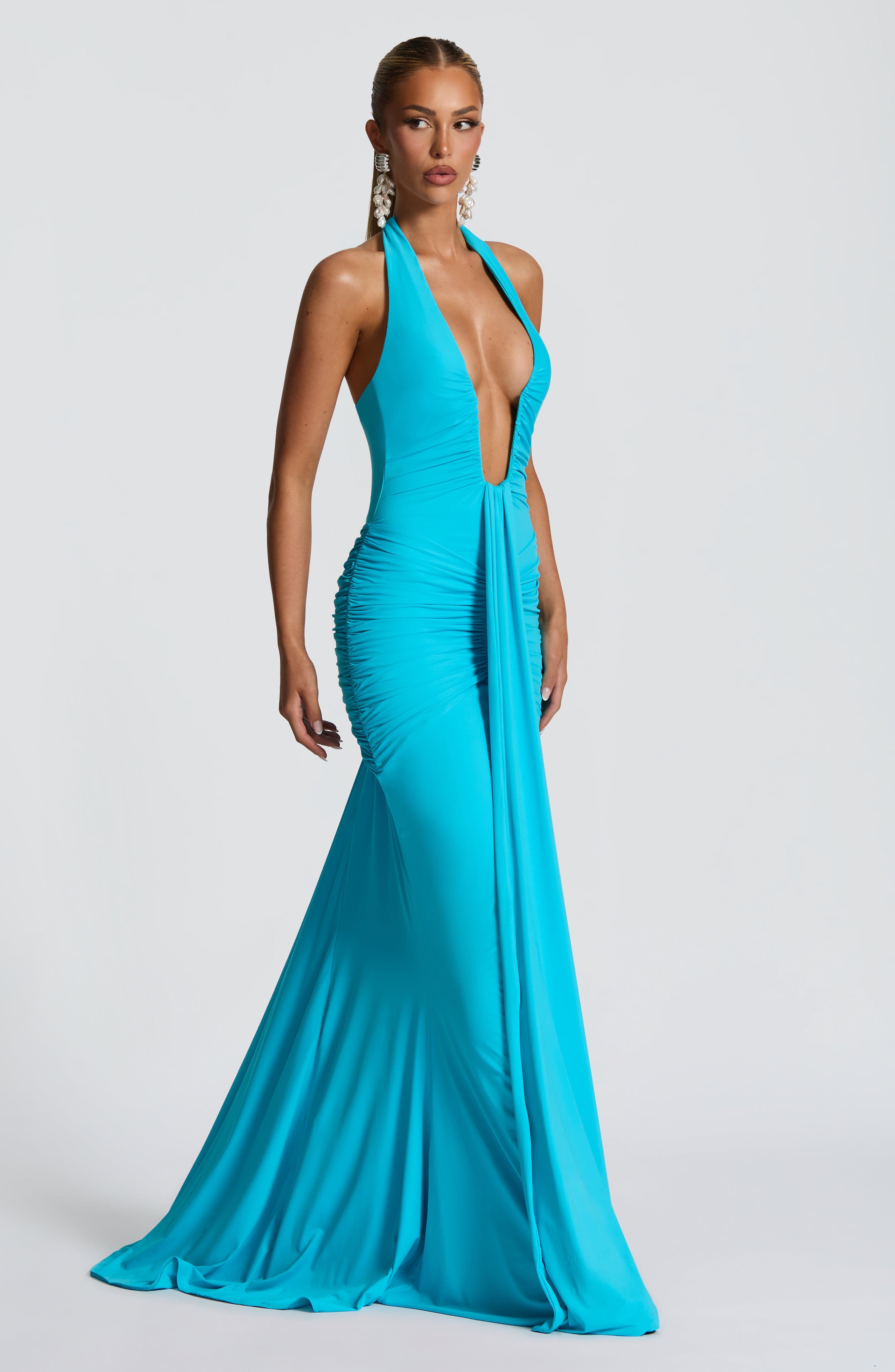 Syren Maxi Mavi Elbise