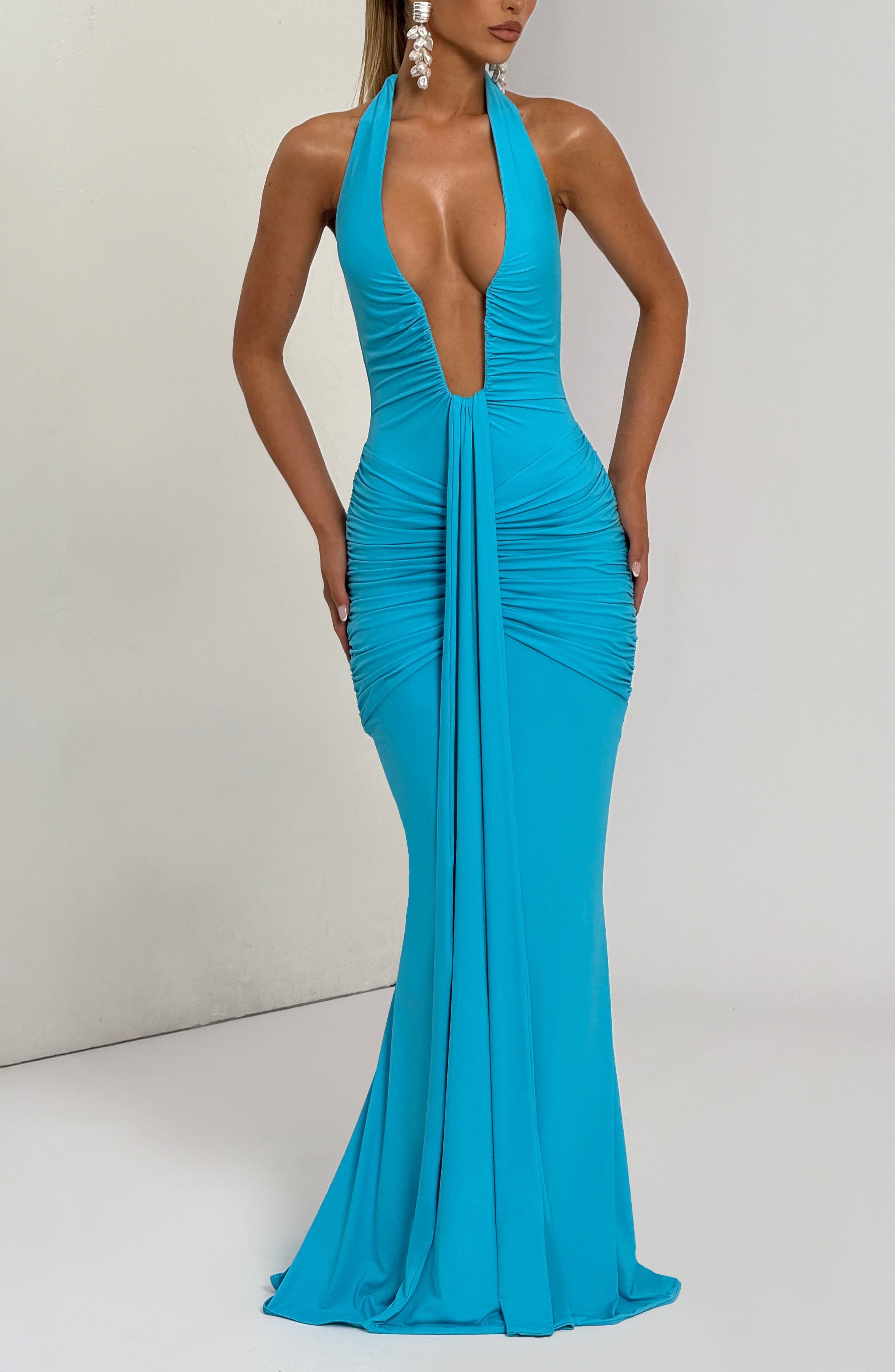 Syren Maxi Mavi Elbise